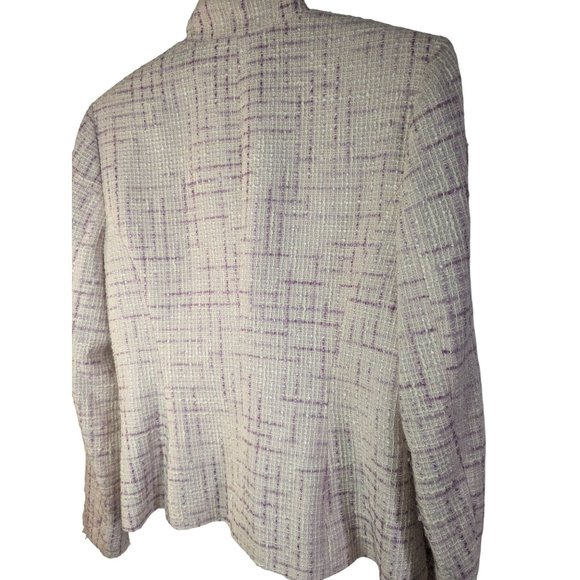 Classiques Entier Officewear Feminine Pink Tweed Cotton Blend Women's Blazer Med - Picture 5 of 8